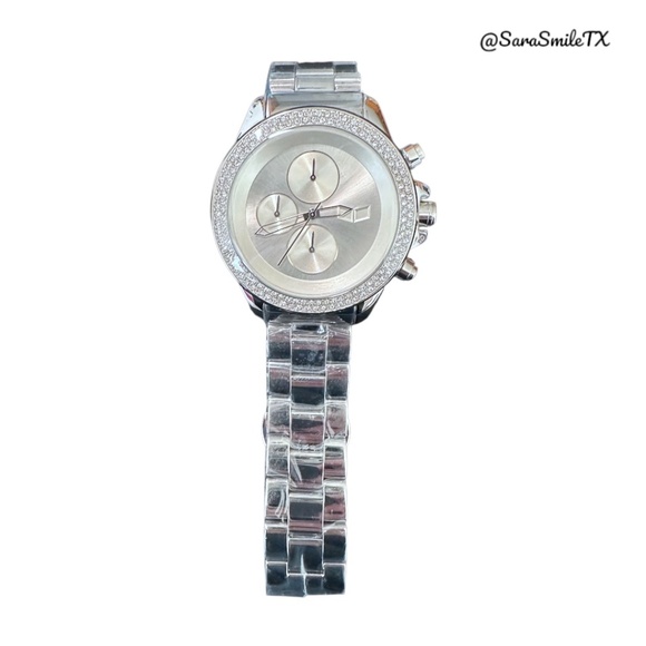 VESTAL ZR2018 Swarovski Silver Stainless Steel 43mm Watch - NWOT - Picture 6 of 15